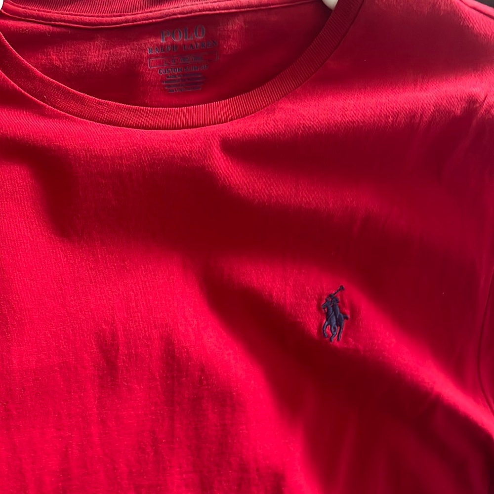 Red polo t shirt size large